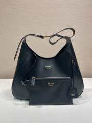 Uubags Prada 1BC299 Boogie large leather bag in black 40x24.5x9cm - 3