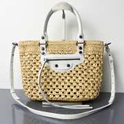 Uubags Balenciaga Le City Basket Small Bag In Natural/optic White 28x22x11cm - 1
