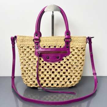 Uubags Balenciaga Le City Basket Small Bag In Beige/Azalea 28x22x11cm