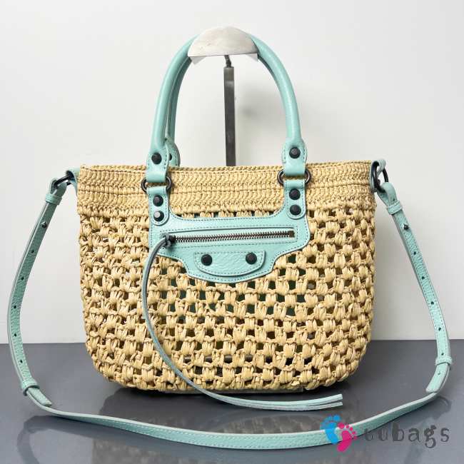 Uubags Balenciaga Le City Basket Small Bag In Beige/Mineral Green 28x22x11cm - 1