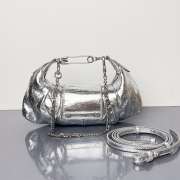 Uubags Balenciaga Pamela Small Bag In Silver Metallized Arena Lambskin, Shiny Silver Hardware 28x5x16cm - 2