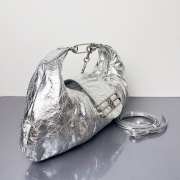 Uubags Balenciaga Pamela Large Bag In Silver Metallized Arena Lambskin, Shiny Silver Hardware 41x8x23cm - 6