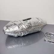 Uubags Balenciaga Pamela Large Bag In Silver Metallized Arena Lambskin, Shiny Silver Hardware 41x8x23cm - 4