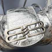 Uubags Balenciaga Pamela Large Bag In Silver Metallized Arena Lambskin, Shiny Silver Hardware 41x8x23cm - 2