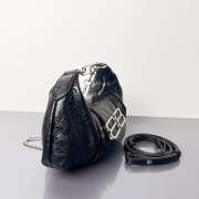 Uubags Balenciaga Pamela Small Bag In Black Arena Lambskin, Shiny Silver Hardware 28x5x16cm - 6