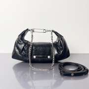 Uubags Balenciaga Pamela Small Bag In Black Arena Lambskin, Shiny Silver Hardware 28x5x16cm - 4