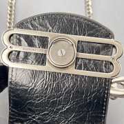 Uubags Balenciaga Pamela Small Bag In Black Arena Lambskin, Shiny Silver Hardware 28x5x16cm - 2