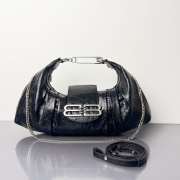 Uubags Balenciaga Pamela Large Bag In Black Arena Lambskin, Shiny Silver Hardware 41x8x23cm - 1