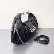 Uubags Balenciaga Pamela Large Bag In Black Arena Lambskin, Shiny Silver Hardware 41x8x23cm - 5
