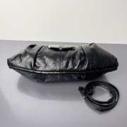 Uubags Balenciaga Pamela Large Bag In Black Arena Lambskin, Shiny Silver Hardware 41x8x23cm - 2