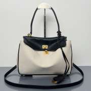 Uubags Balenciaga Rodeo handbag small in beige/black lambskin, aged-gold hardware 27x20x10cm  - 4