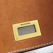 Uubags Balenciaga Rodeo handbag small in natural beige linen canvas and tan cowboy lambskin, aged-gold hardware 27x20x10cm - 3