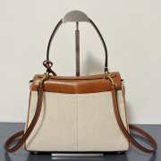 Uubags Balenciaga Rodeo handbag small in natural beige linen canvas and tan cowboy lambskin, aged-gold hardware 27x20x10cm - 6