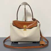 Uubags Balenciaga Rodeo handbag small in natural beige linen canvas and tan cowboy lambskin, aged-gold hardware 27x20x10cm - 2