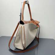 Uubags Balenciaga Rodeo handbag medium in natural beige linen canvas and tan cowboy lambskin, aged-gold hardware 35x23x11cm - 2