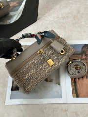 Uubags Loro Piana Extra Bag L23 Alpaca, Virgin Wool In Cream White/Mild Brown/Shine Gold/Dove/Sun Gold 23x12x7cm - 3