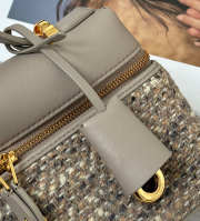 Uubags Loro Piana Extra Bag L23 Alpaca, Virgin Wool In Cream White/Mild Brown/Shine Gold/Dove/Sun Gold 23x12x7cm - 5