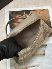 Uubags Loro Piana Extra Bag L23 Alpaca, Virgin Wool In Cream White/Mild Brown/Shine Gold/Dove/Sun Gold 23x12x7cm - 6