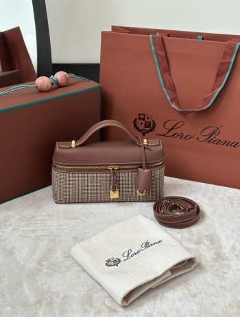 Uubags Loro Piana Extra Bag L23 Oak/Red/White/Dark Brown/Brown Tan/Sun Gold 23x12x7cm