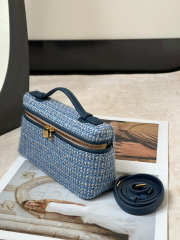 Uubags Loro Piana Extra Pocket L19 Virgin Wool, Silk, Linen In Woven Blue/Ocean Heart/Sun Gold 19x11.5x7cm - 5