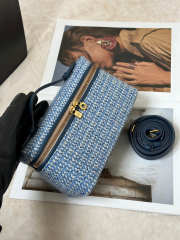 Uubags Loro Piana Extra Pocket L19 Virgin Wool, Silk, Linen In Woven Blue/Ocean Heart/Sun Gold 19x11.5x7cm - 3
