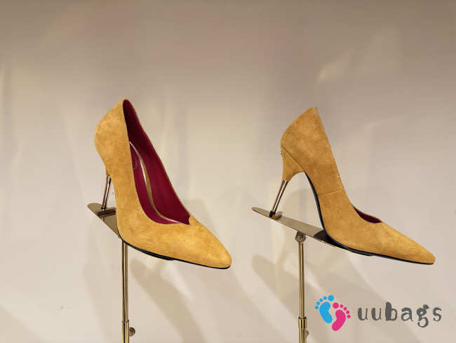 Uubags Valentino Suede Pumps In Mustard 10cm - 1