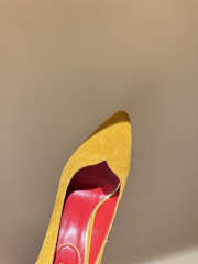 Uubags Valentino Suede Pumps In Mustard 10cm - 4