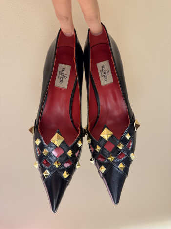 Uubags Valentino Studdy Kidskin Pumps 10cm Black 