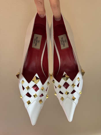 Uubags Valentino Studdy Kidskin Pumps 10cm White