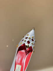 Uubags Valentino Studdy Kidskin Pumps 10cm Laminated Nappa Leather Silver - 5