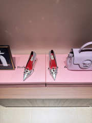 Uubags Valentino Studdy Kidskin Pumps 10cm Laminated Nappa Leather Silver - 2