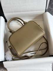 Uubags Chanel Medium Bowling Bag Calfskin & Silver-plated Metal Beige 20.5x11.5x9cm - 4
