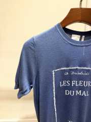 Uubags Dior Book Cover Short-Sleeved Fitted Sweater Blue and White Silk Knit - 4