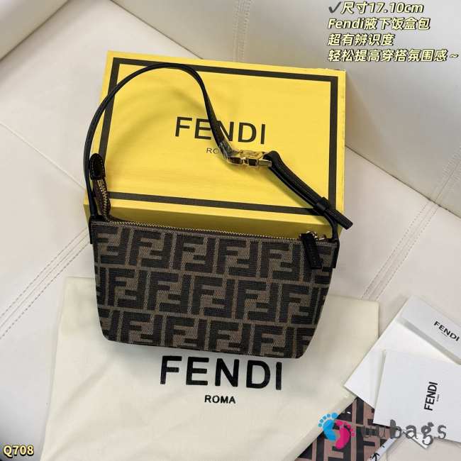 Uubags Fendi vanity pouch small FF Zucca jacquard fabric bag 21x10x11cm - 1