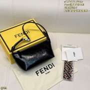Uubags Fendi vanity pouch small crackled black leather bag 21x10x11cm - 5