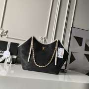 Uubags Chanel Medium Shopping Bag Braided Raffia, Calfskin & Gold-Tone Metal In Black & White 31x47x11cm - 1