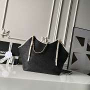 Uubags Chanel Medium Shopping Bag Braided Raffia, Calfskin & Gold-Tone Metal In Black & White 31x47x11cm - 3