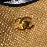 Uubags Chanel Medium Shopping Bag Braided Raffia, Calfskin & Gold-Tone Metal In Black & Beige 31x47x11cm - 6