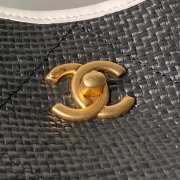 Uubags Chanel Large Shopping Bag Braided Raffia, Calfskin & Gold-Tone Metal In Black & White 36x59x13cm - 6
