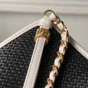 Uubags Chanel Large Shopping Bag Braided Raffia, Calfskin & Gold-Tone Metal In Black & White 36x59x13cm - 5