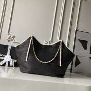Uubags Chanel Large Shopping Bag Braided Raffia, Calfskin & Gold-Tone Metal In Black & White 36x59x13cm - 4