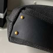 Uubags Chanel Large Shopping Bag Braided Raffia, Calfskin & Gold-Tone Metal In Black & White 36x59x13cm - 3