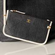 Uubags Chanel Large Shopping Bag Braided Raffia, Calfskin & Gold-Tone Metal In Black & White 36x59x13cm - 2