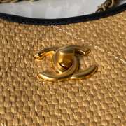 Uubags Chanel Large Shopping Bag Braided Raffia, Calfskin & Gold-Tone Metal In Black & Beige 36x59x13cm - 6