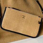 Uubags Chanel Large Shopping Bag Braided Raffia, Calfskin & Gold-Tone Metal In Black & Beige 36x59x13cm - 5