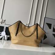 Uubags Chanel Large Shopping Bag Braided Raffia, Calfskin & Gold-Tone Metal In Black & Beige 36x59x13cm - 4