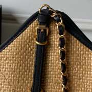 Uubags Chanel Large Shopping Bag Braided Raffia, Calfskin & Gold-Tone Metal In Black & Beige 36x59x13cm - 2