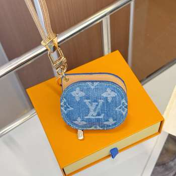 Uubags Louis Vuitton M03294 Tune Key Holder And Bag Charm Denim Blue 8x6.5x3.5cm