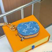 Uubags Louis Vuitton M03294 Tune Key Holder And Bag Charm Denim Blue 8x6.5x3.5cm - 2