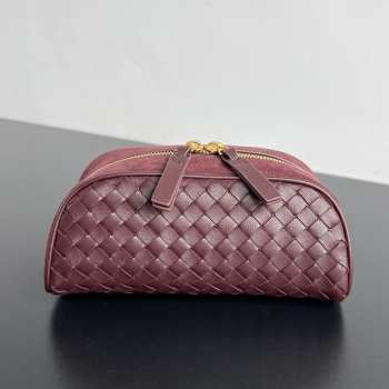 Uubags Bottega Veneta Large Nodo Pouch In Burgundy 12x28.5x12cm